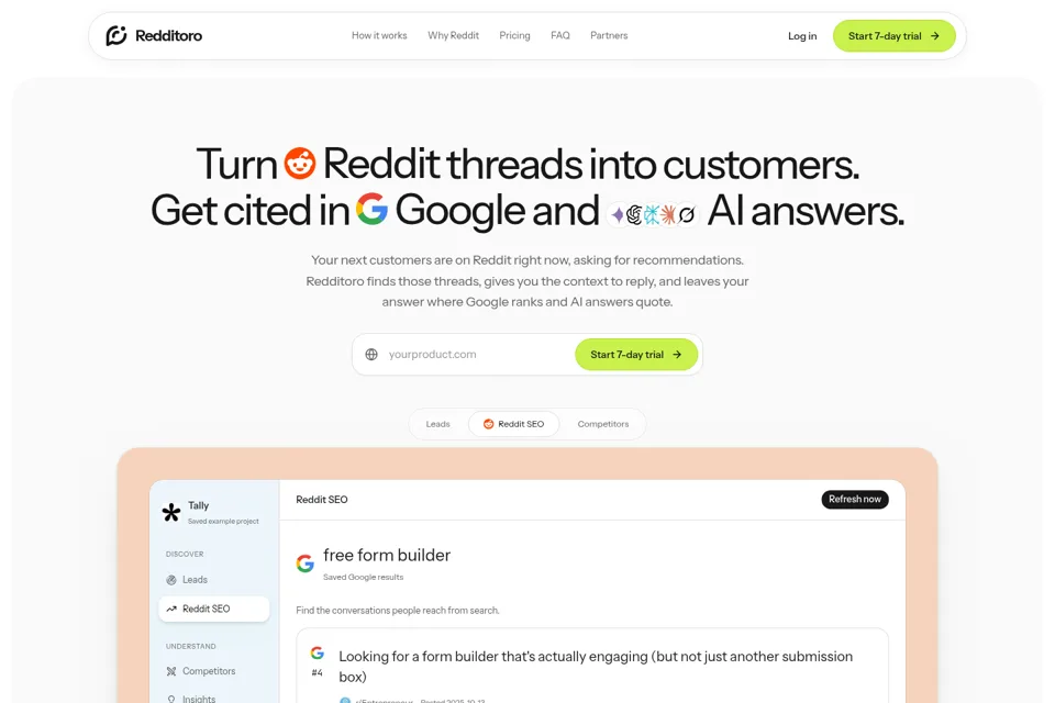 Aperçu de la landing page