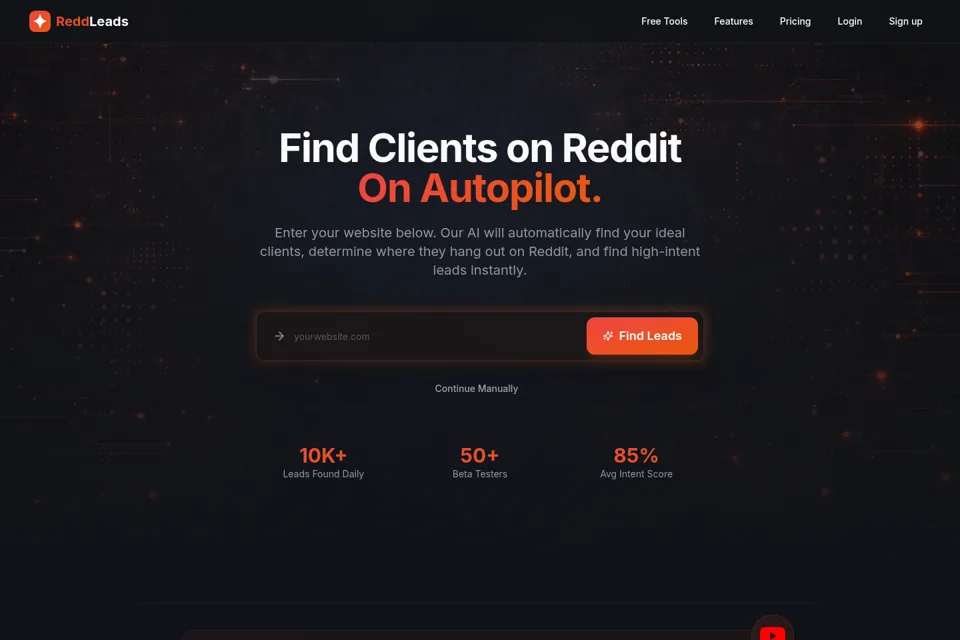 Aperçu de la landing page