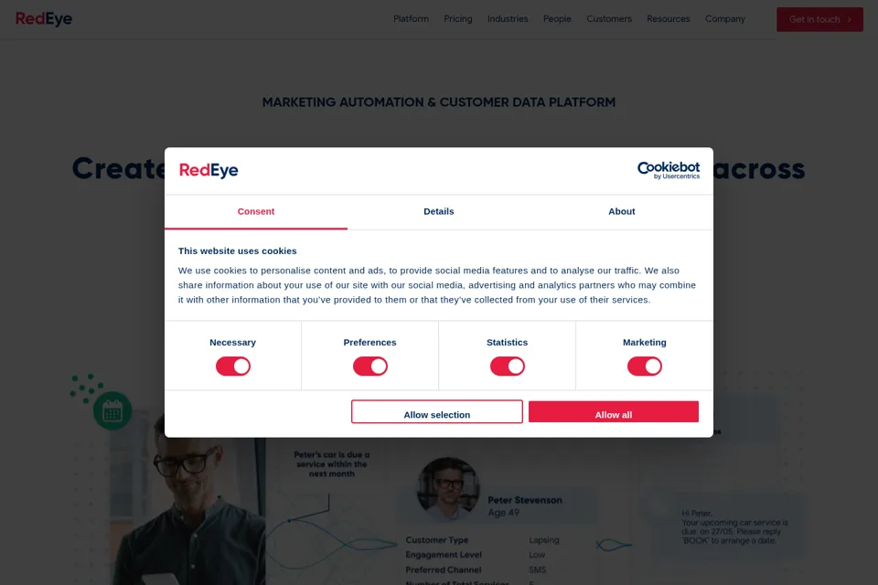 Aperçu de la landing page