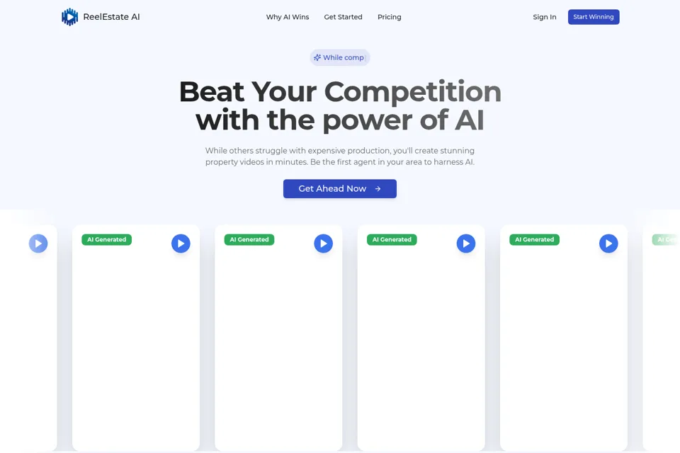 Aperçu de la landing page