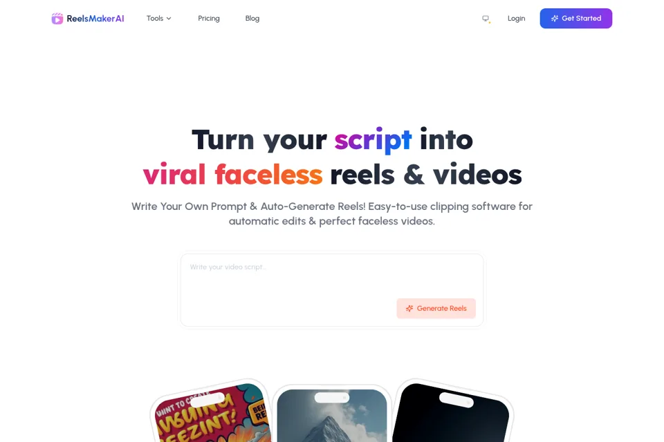 Aperçu de la landing page