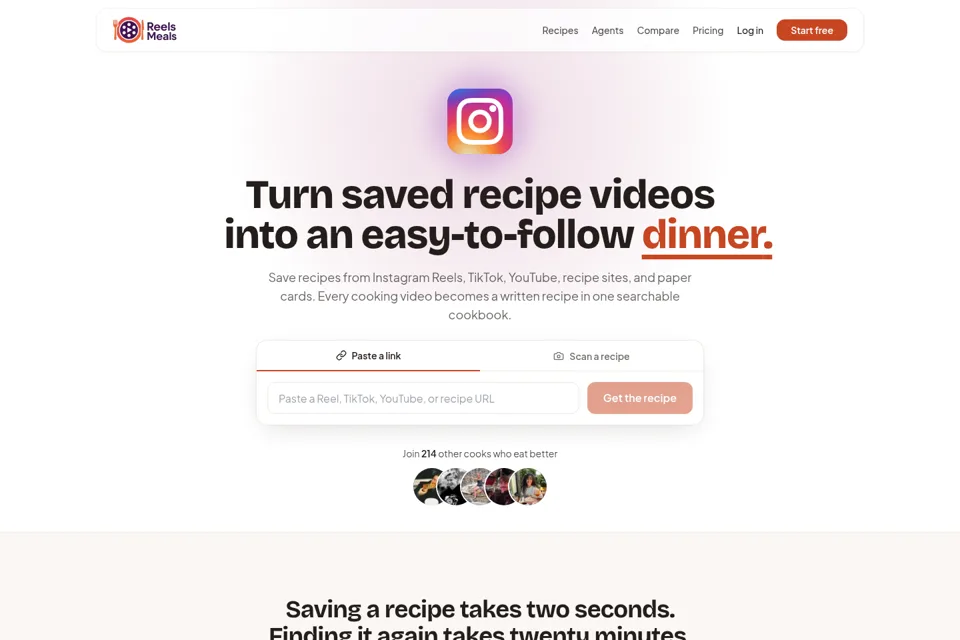 Aperçu de la landing page