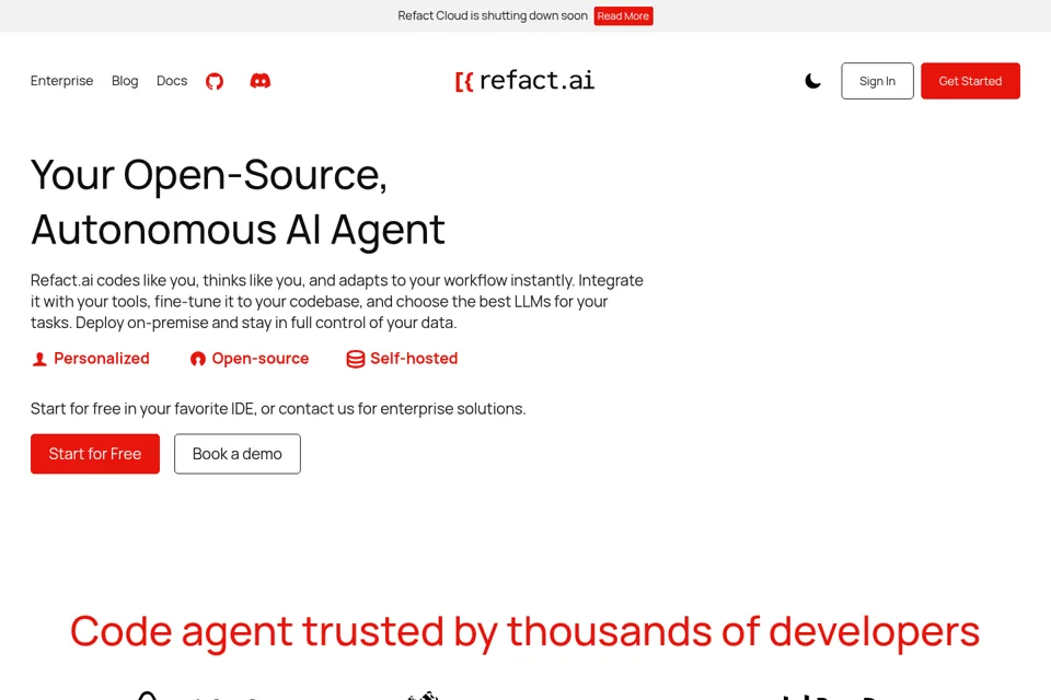 Aperçu de la landing page