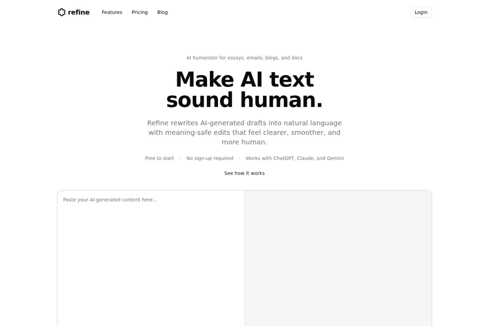 Aperçu de la landing page