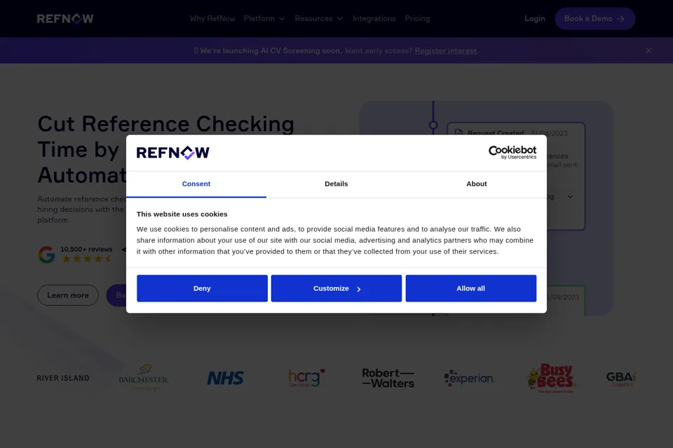 Aperçu de la landing page