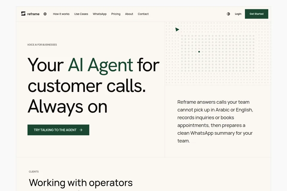 Aperçu de la landing page