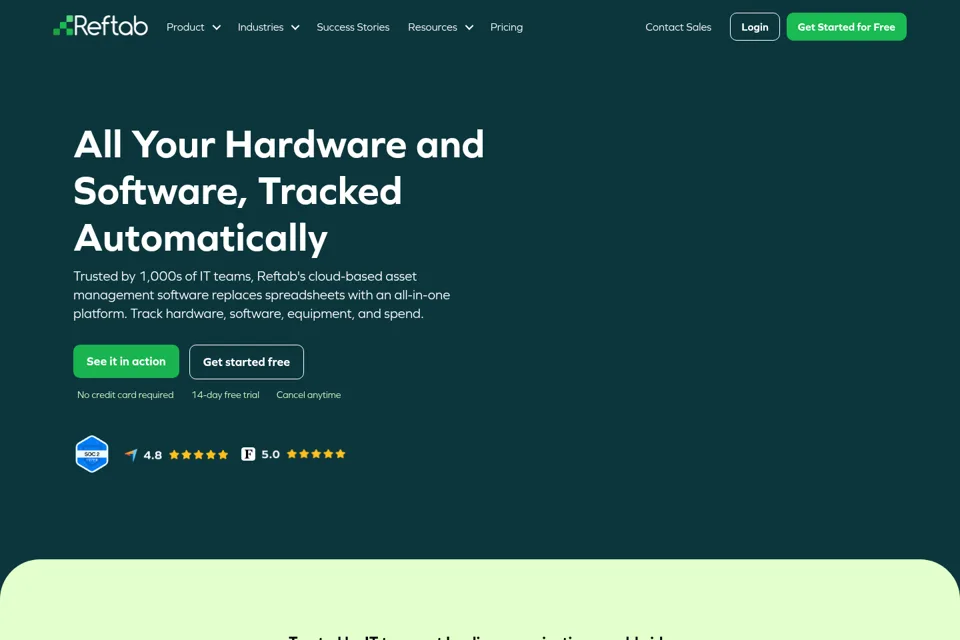 Aperçu de la landing page