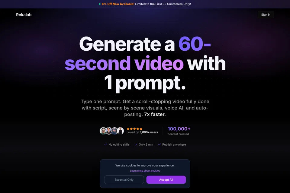 Aperçu de la landing page
