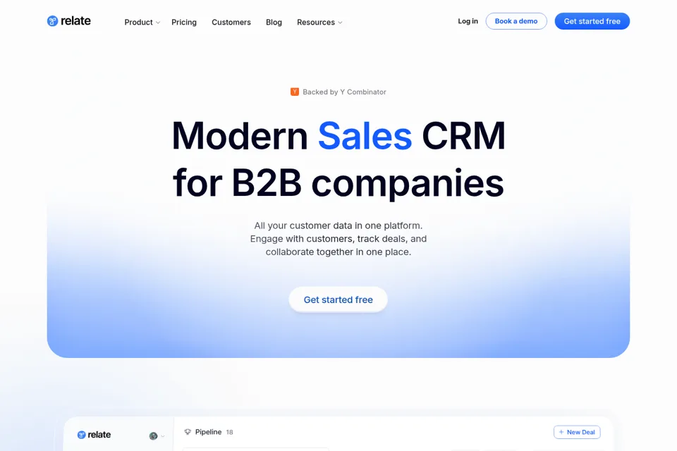 Aperçu de la landing page