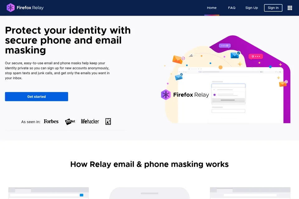 Aperçu de la landing page