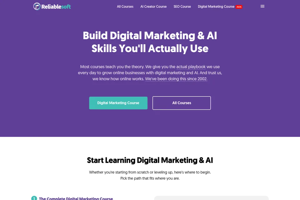 Landing page preview