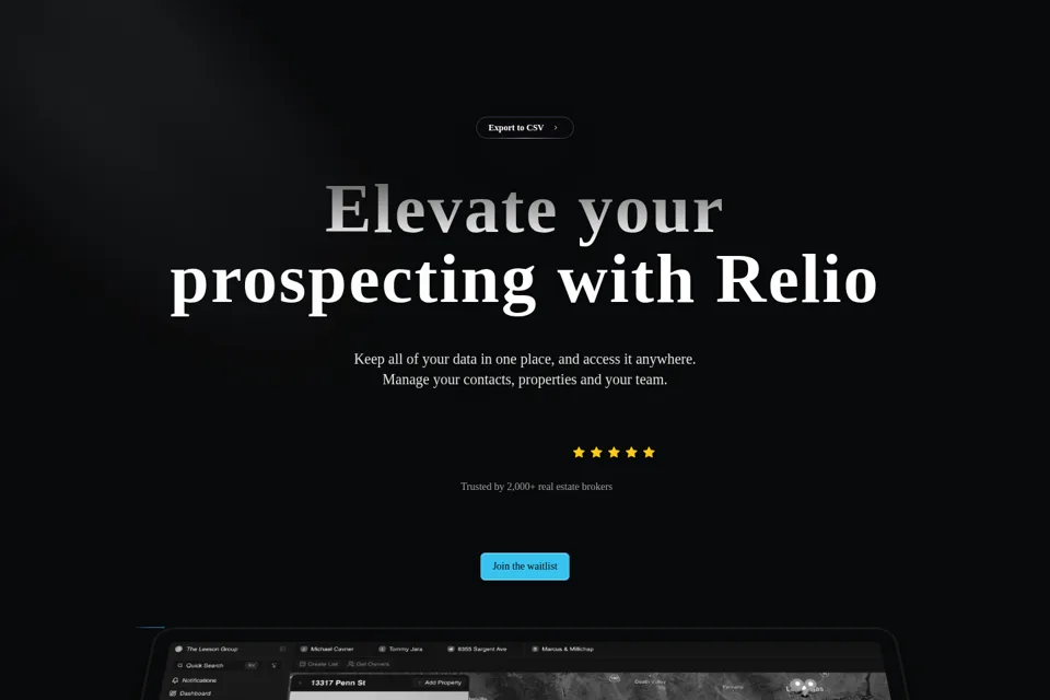 Aperçu de la landing page