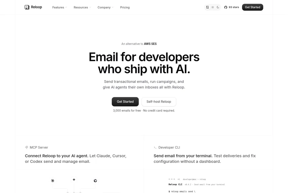 Aperçu de la landing page