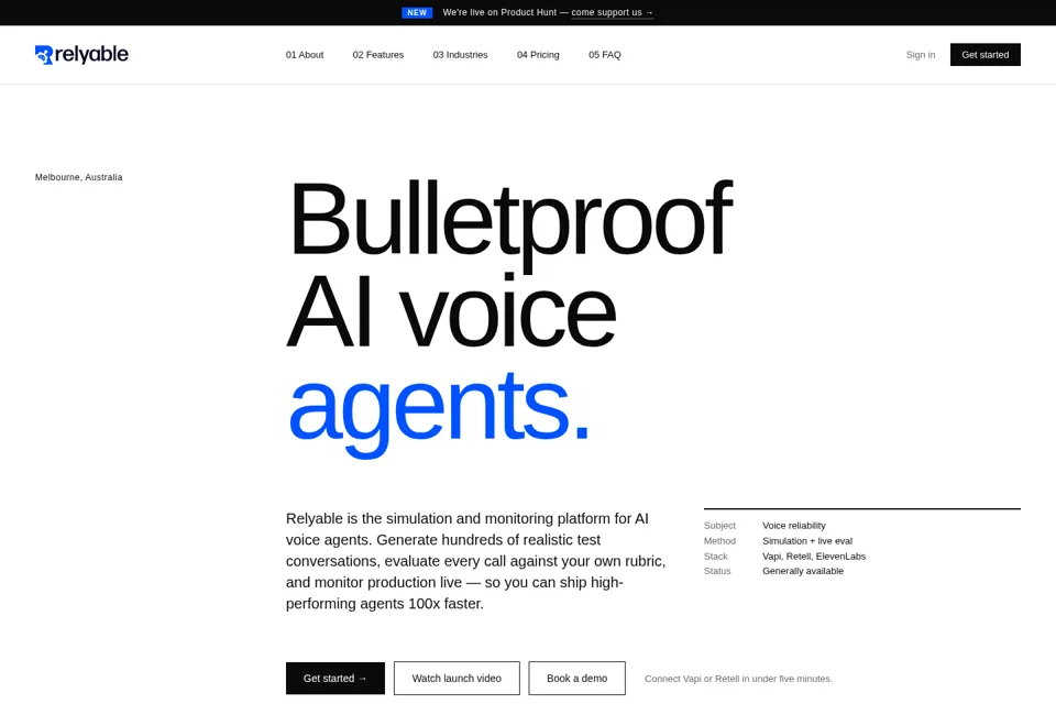 Aperçu de la landing page