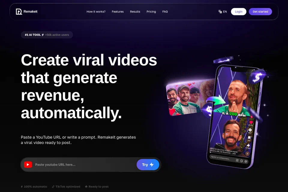 Aperçu de la landing page