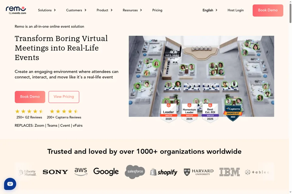 Aperçu de la landing page
