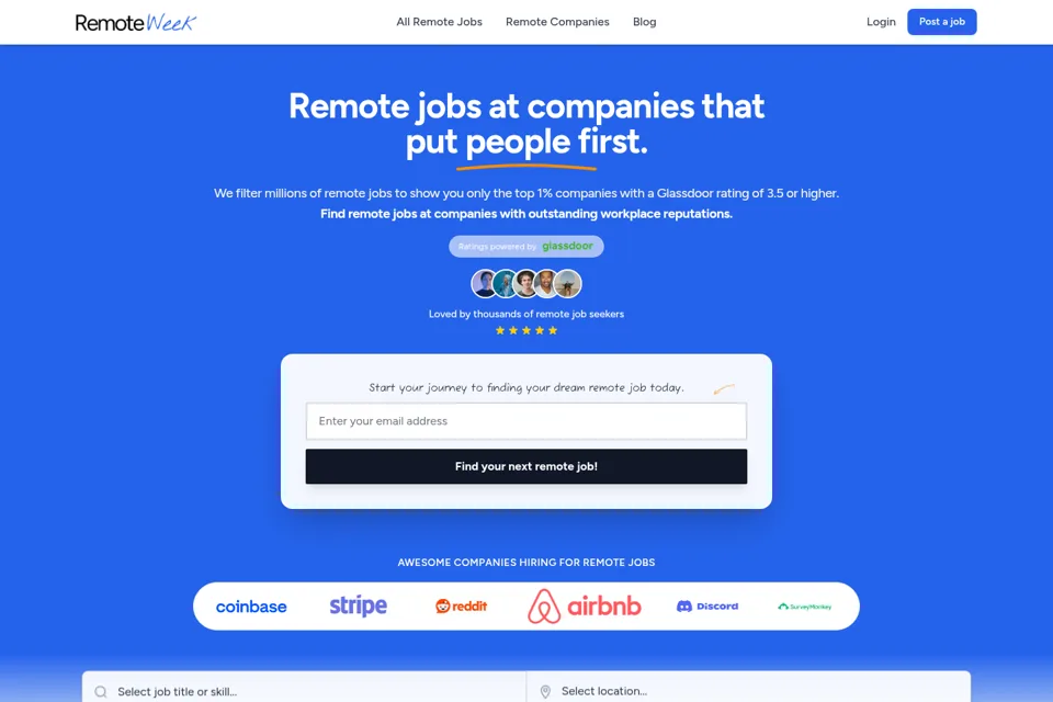 Aperçu de la landing page
