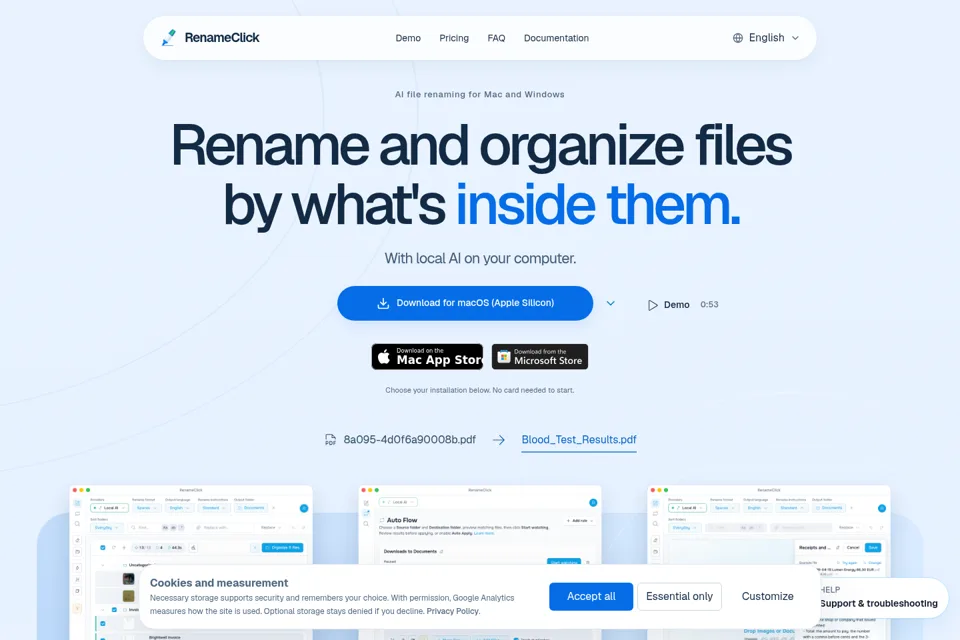 Aperçu de la landing page