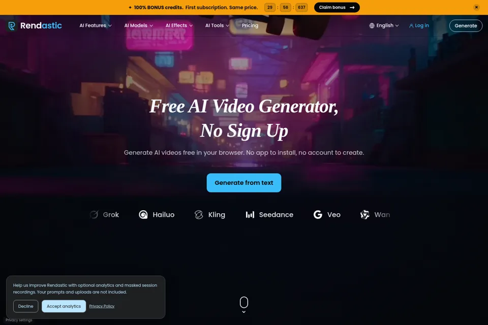 Aperçu de la landing page