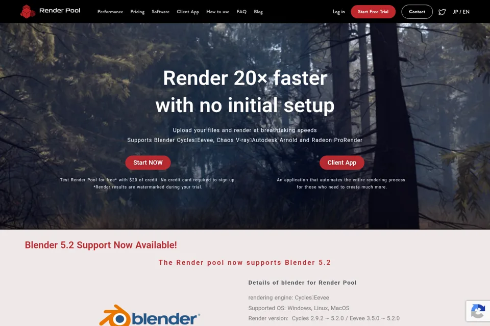 Aperçu de la landing page