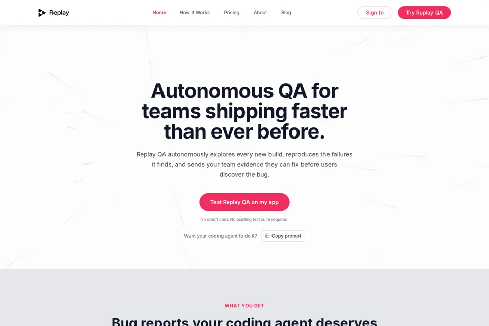 Landing page preview