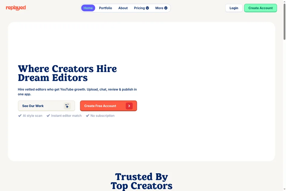 Aperçu de la landing page