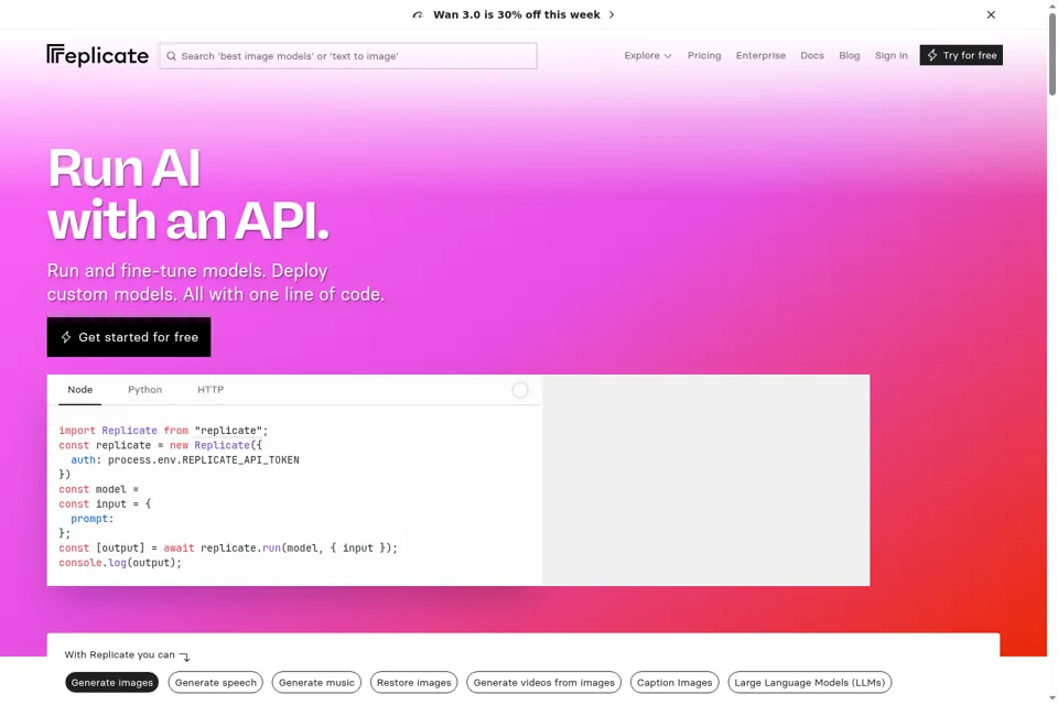 Aperçu de la landing page