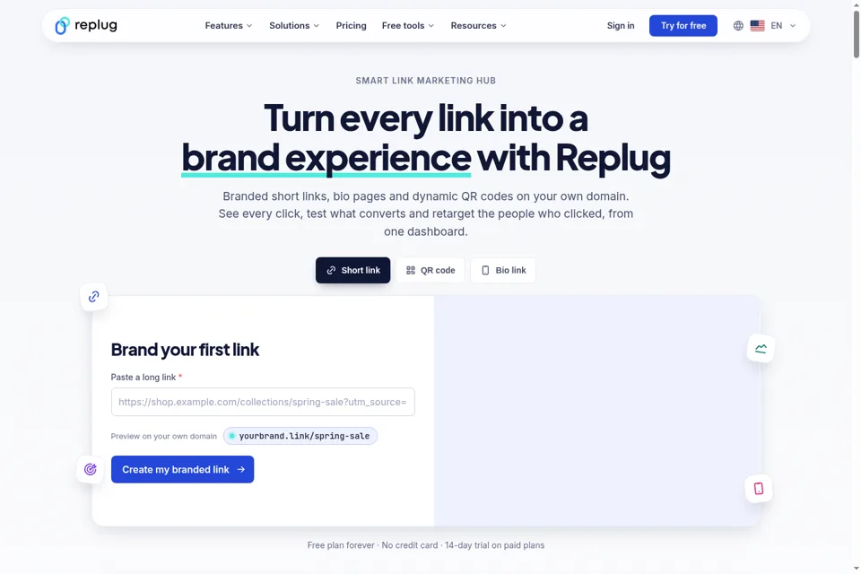 Aperçu de la landing page