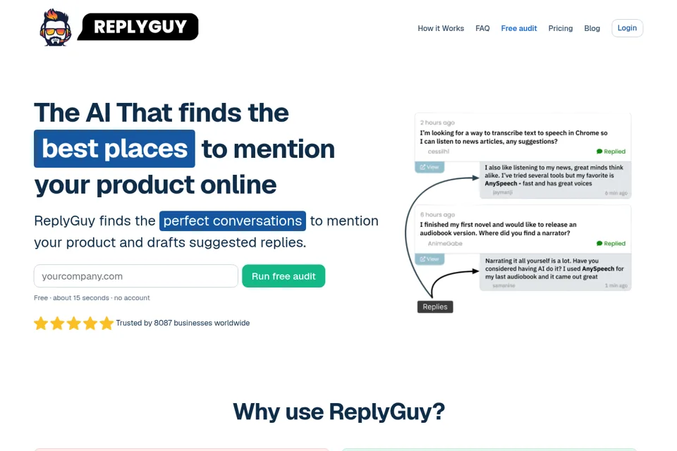 Aperçu de la landing page