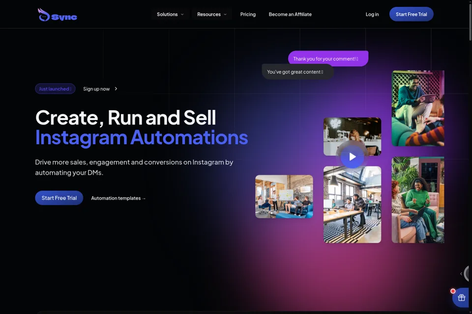 Aperçu de la landing page