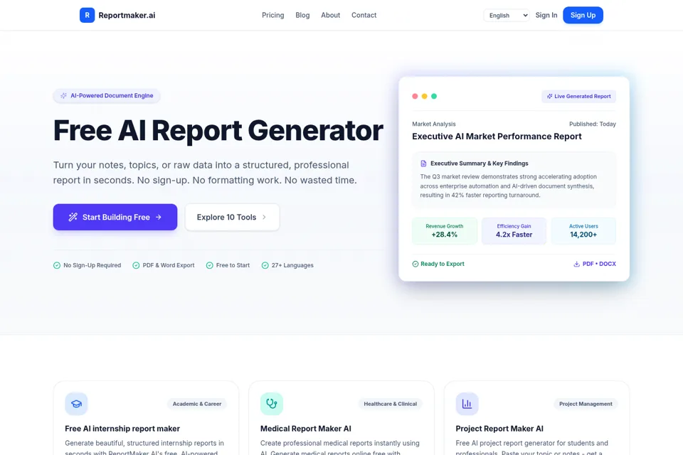 Aperçu de la landing page
