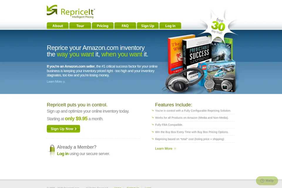 Aperçu de la landing page