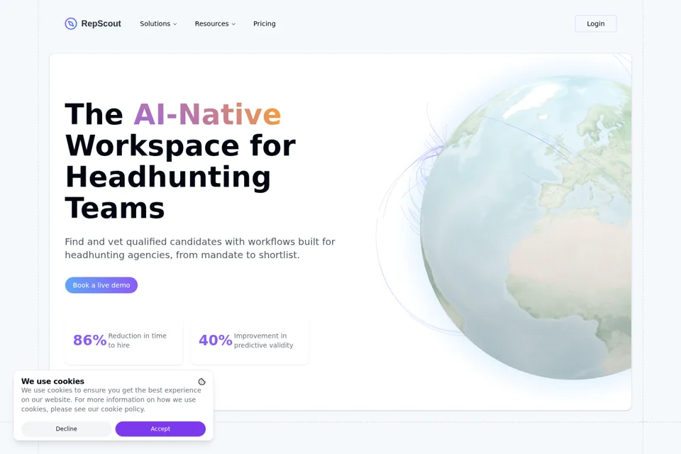 Aperçu de la landing page