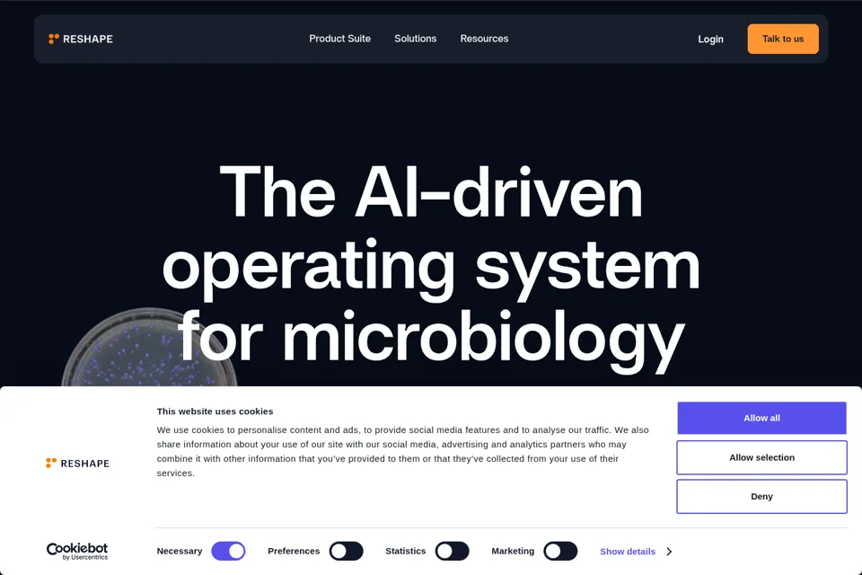Aperçu de la landing page