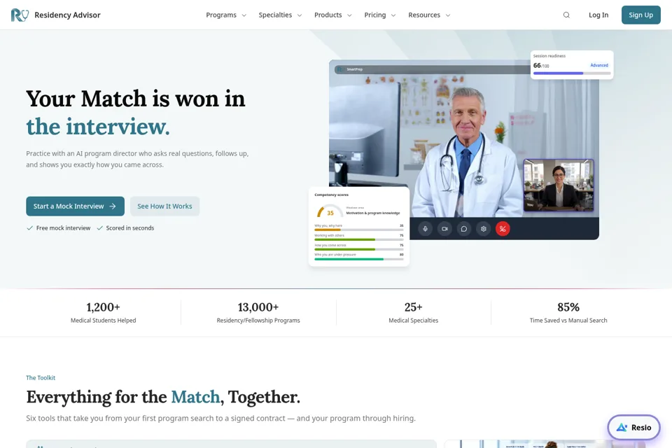 Aperçu de la landing page
