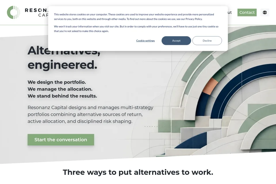Aperçu de la landing page