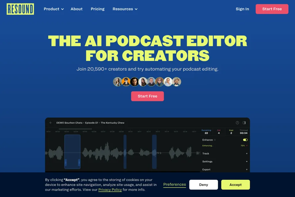 Aperçu de la landing page