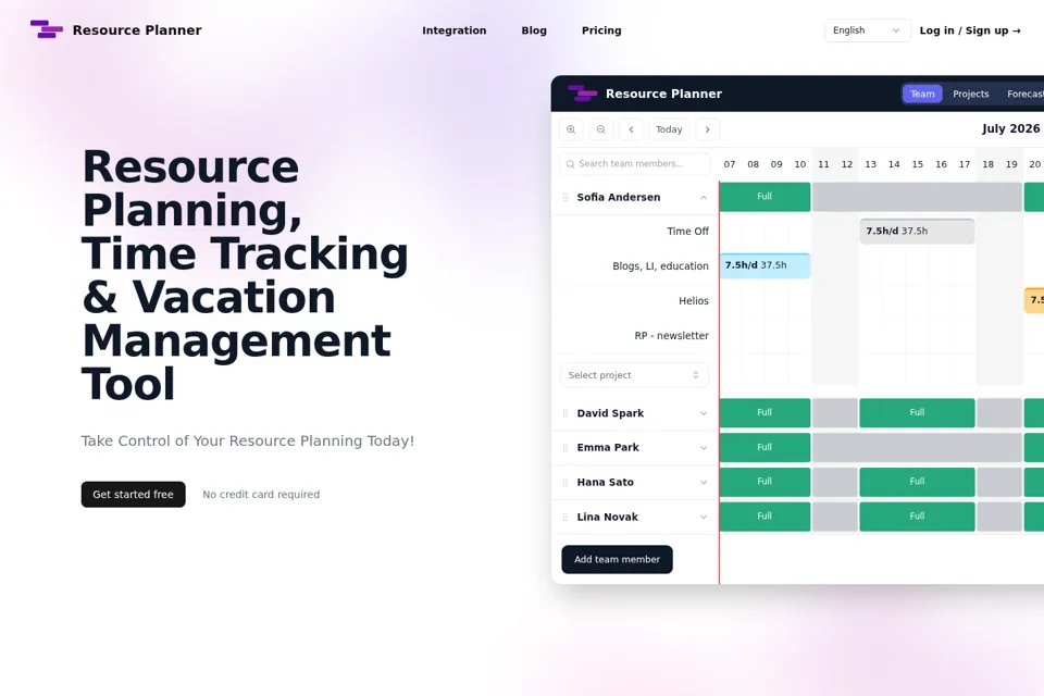 Aperçu de la landing page