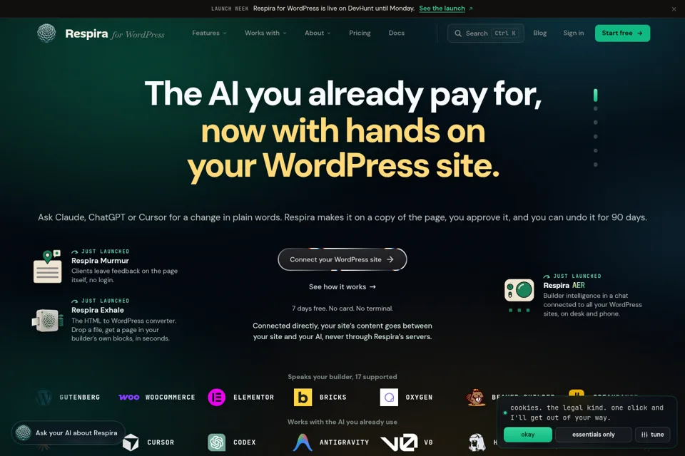 Aperçu de la landing page
