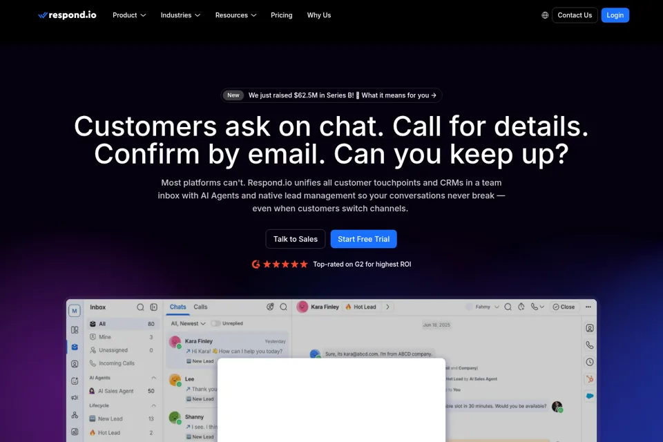 Aperçu de la landing page