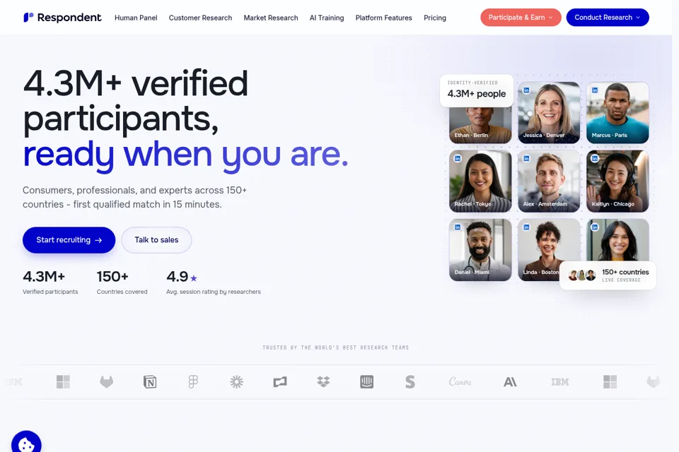 Aperçu de la landing page