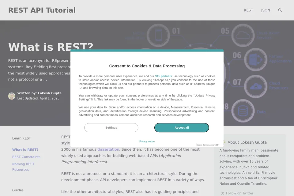 Aperçu de la landing page