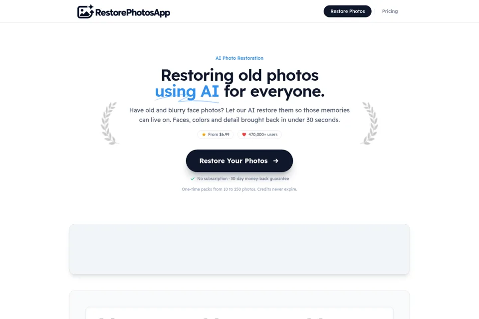 Aperçu de la landing page