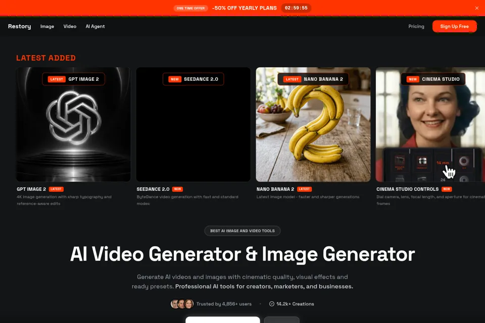 Aperçu de la landing page