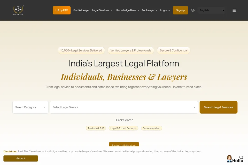 Aperçu de la landing page
