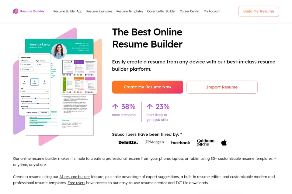 Landing page preview