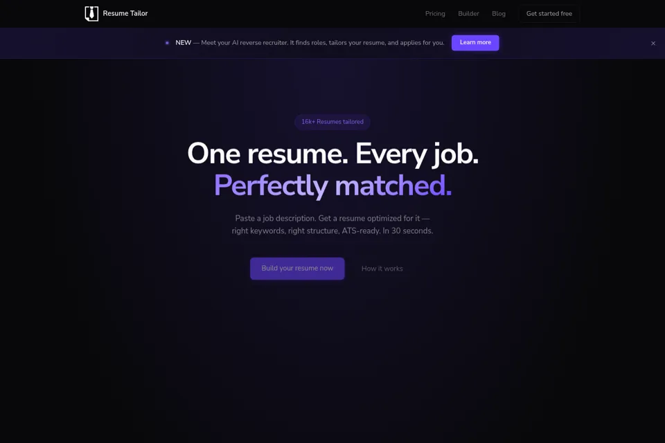 Aperçu de la landing page