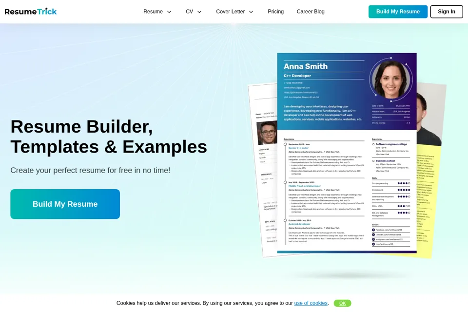 Aperçu de la landing page
