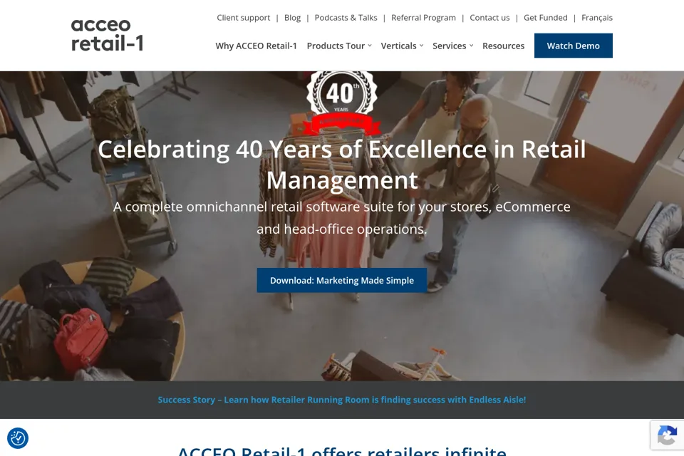 Aperçu de la landing page