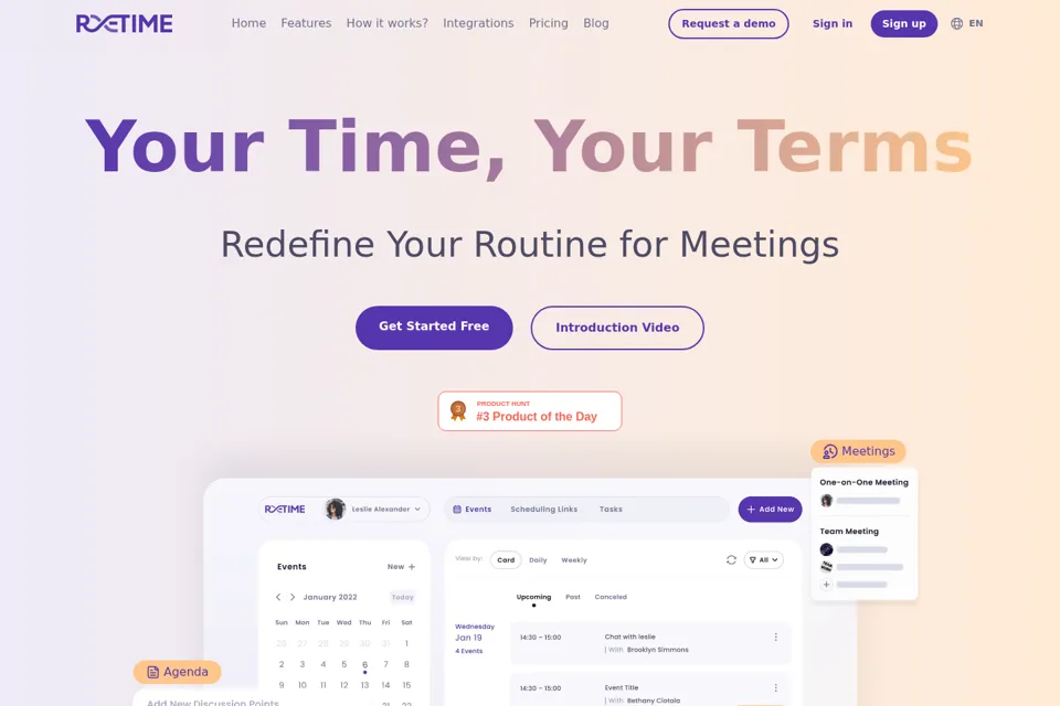 Aperçu de la landing page